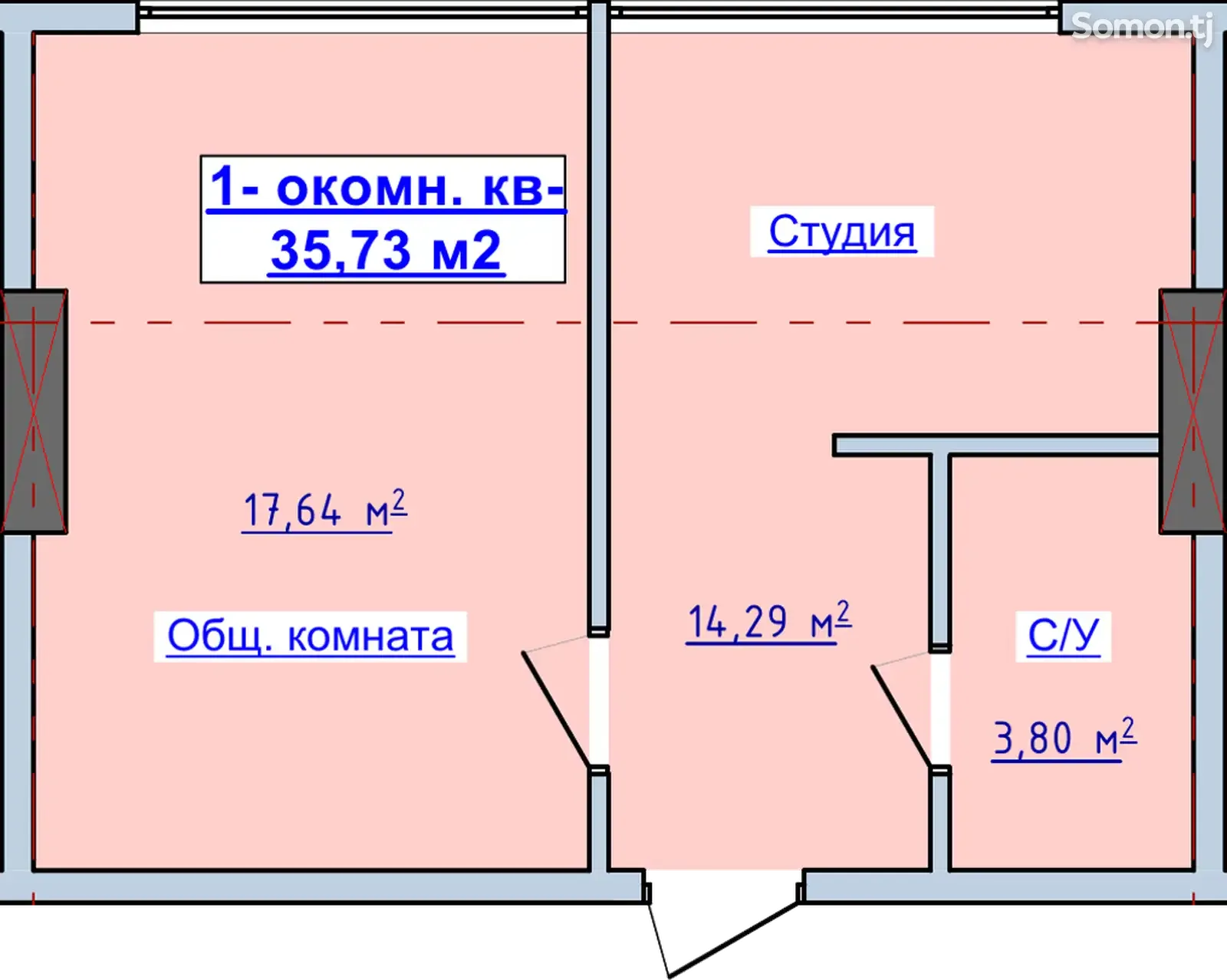 1-комнатная квартира - ЖК Кохи Мунаввар